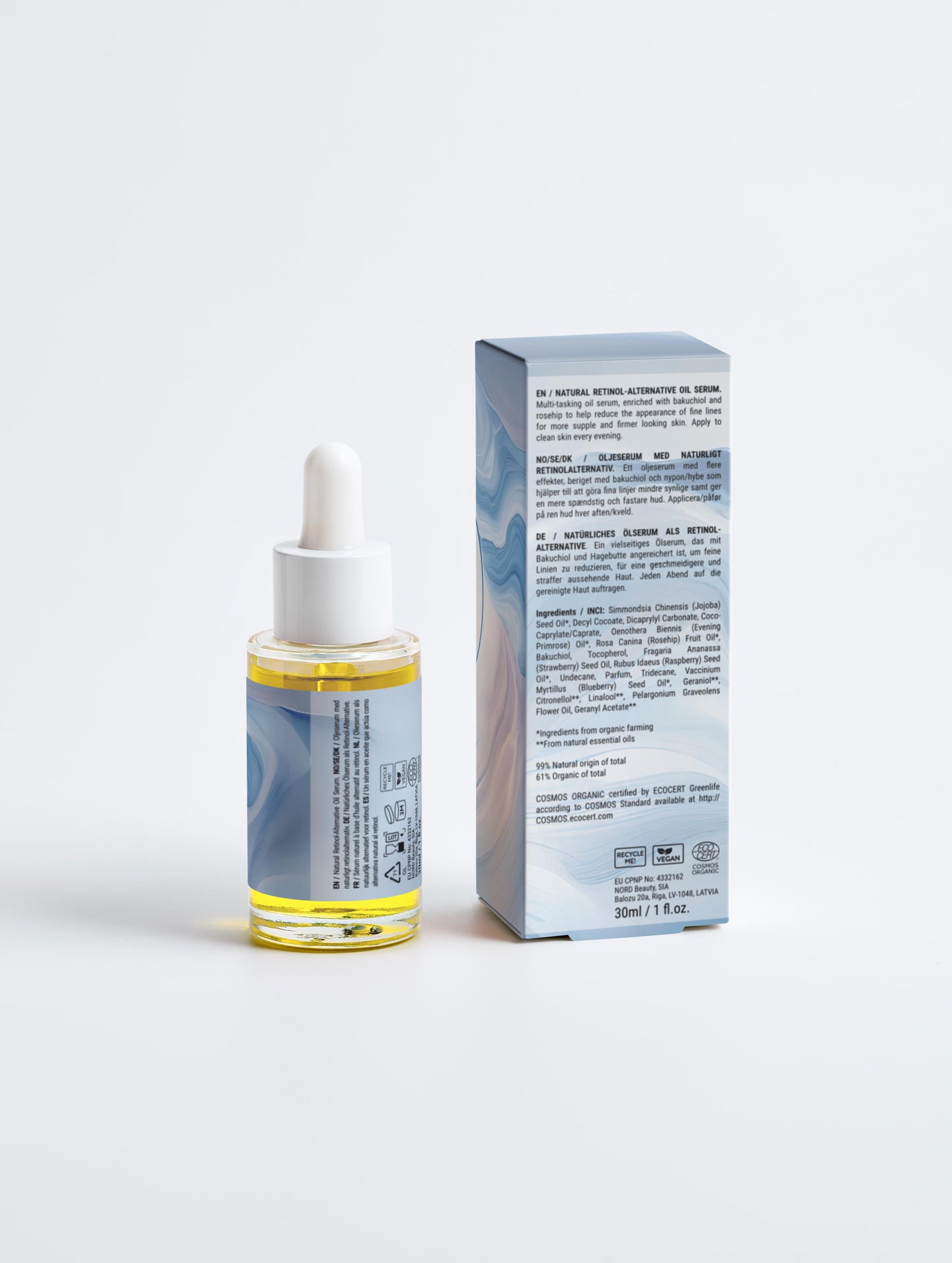 Natural Retinol Alternative Oil Serum -Clean Skincare - Vegan - Ecologically Certified - Hug the Ocean - Nordic skincare - Back