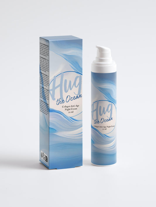 Collagen Anti-Age Night Cream - Clean Skincare - Vegan - Ecologically Certified - Hug the Ocean - Nordic skincare - Front