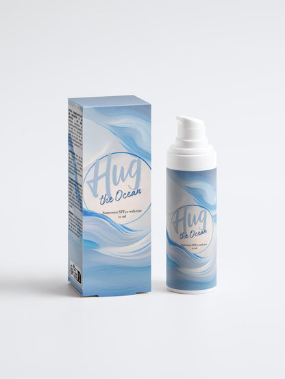 Sunscreen SPF30, with tint - Clean Skincare - Vegan - Ecologically Certified - Hug the Ocean - Nordic skincare - Front